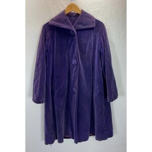 Marguerite‎ Rubel Vintage Purple Velvet Coat Womans Size 12